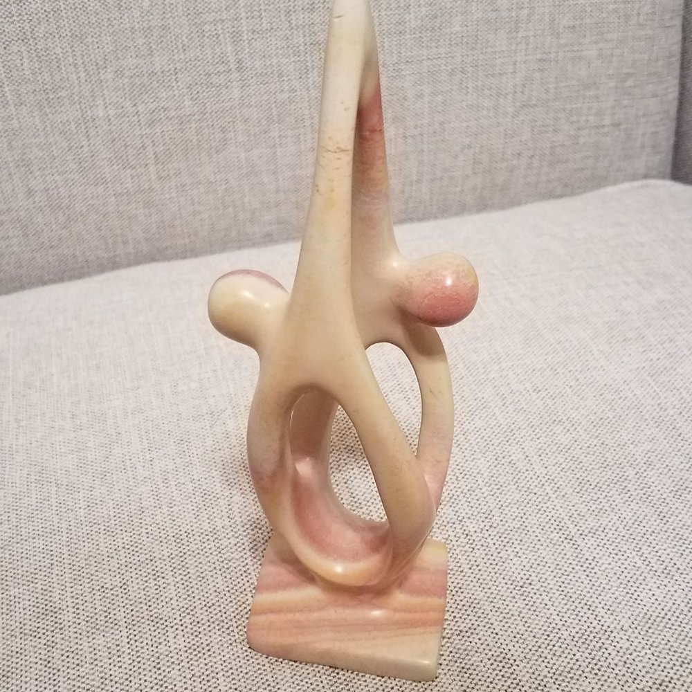 Handmade Carved Stone "Couple" Statue Sculpture